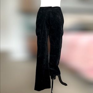 THEORY black corduroy cargo flare leg pants size 4 vintage retro 90’s aesthetic